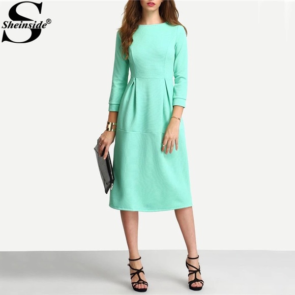 mint green midi dress